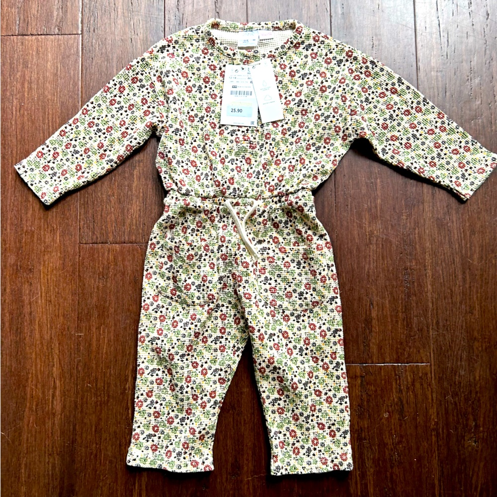 Zara flower romper, new with tags, 12-18 months